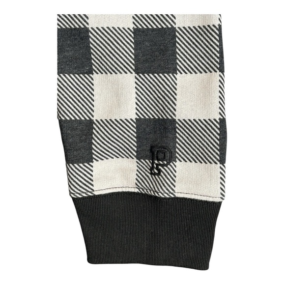 Victoria's Secret PINK Fleece Crew Neck Plaid Sweatshirt Pink Black Loungewear M - Picture 5 of 6